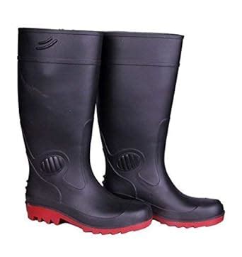 Hot Life Flexible Pvc Safety Gumboot With Steel Toe Oil Acid Resistant