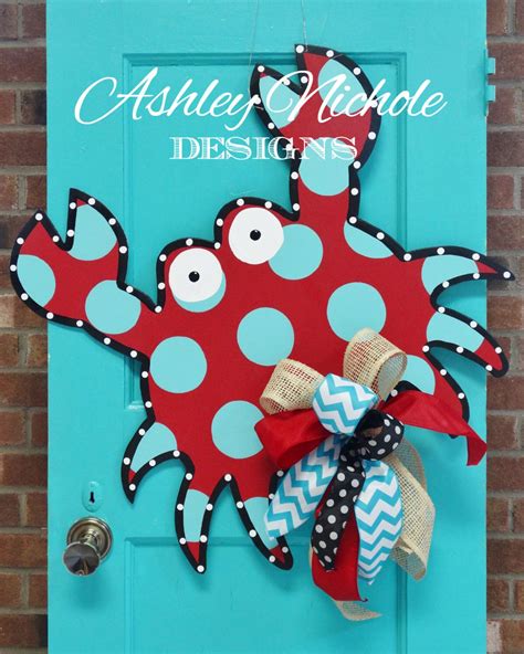 Funky Crab Door Hanger Door Decoration Etsy Door Crafts Door