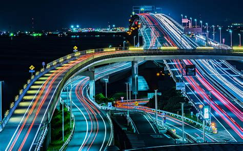 Tokyo Bay Aqua-Line traffic lights, highway, Tokyo, Asia, japanese landmarks, HD wallpaper | Peakpx