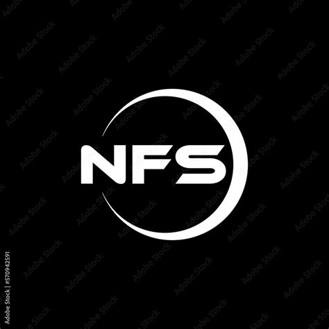 Nfs Letter Logo Design With Black Background In Illustrator Cube Logo