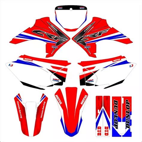 Kit Plotagem Carenagem Moto Trilha Crf 230 250f 0 20mm Cor Vermelho