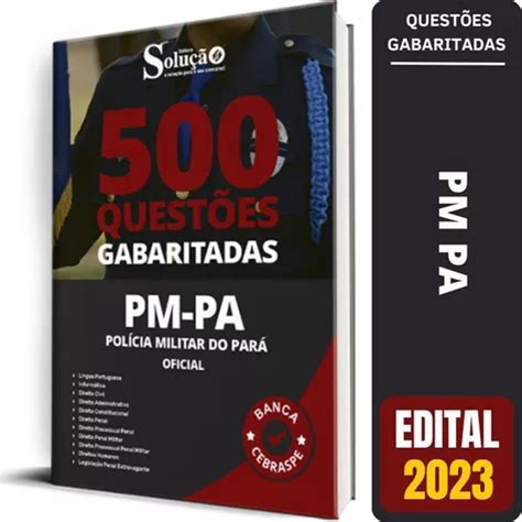 Caderno Testes Pm Pa 2023 500 Questões Gabaritadas MercadoLivre