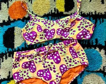 Heart Print Bikini Etsy