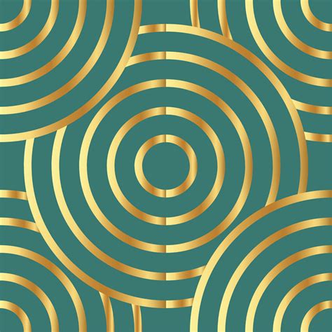 Circular Teal And Gold Seamless Pattern Circles Teal And Gold Digital