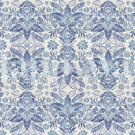 Delft Blue Vintage Damask Wallpaper | Shop Designer Wallpapers Online