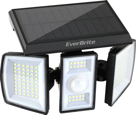 Solar Outdoor Lights Everbrite 128 Led 7000k Solar Motion Sensor Lights 3 Heads Security Led