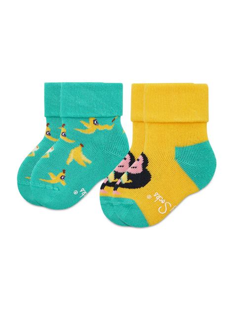 Happy Socks Zestaw Par Wysokich Skarpet Dzieci Cych Kmnb