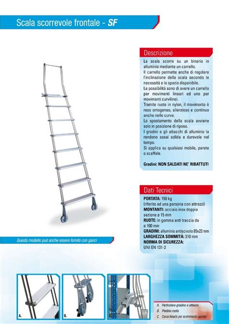 Scala Scorrevole Frontale SF Sismet Scaffalature Metalliche