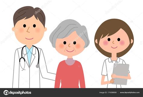 Doctor Nurse Patient Illustrations Doctors Nurses Patients — Stock