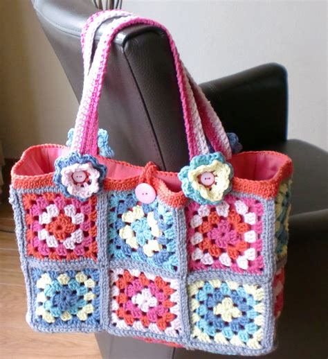 Frisse Granny Square Tas B Gehaakte Portomonnee Patronen Gehaakte