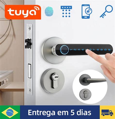 Tuya Biom Trico De Impress O Digital Senha Fechadura Da Porta