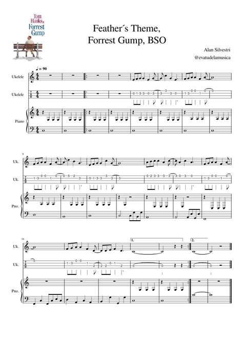 Forrest Gump Alan Silvestri Feathers Theme Forrest Gump BSO Sheet