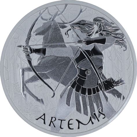 Tuvalu Olympische Götter 8 Ausgabe Artemis 2023 1 oz Silber 45 08