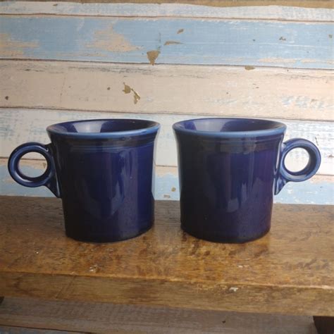 Fiesta Dining Set Of 2 Fiesta Ware Cobalt Blue Coffee Mugs Ring