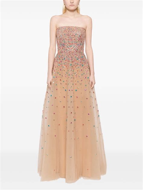 Elie Saab Vestido De Fiesta Strapless Con Mostacilla Farfetch