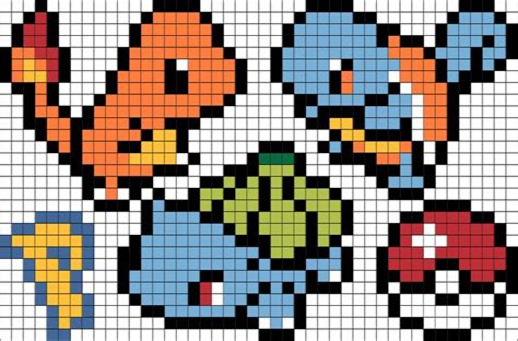 Pokemon Trio | Pixel art pokemon, Pokemon cross stitch patterns ...