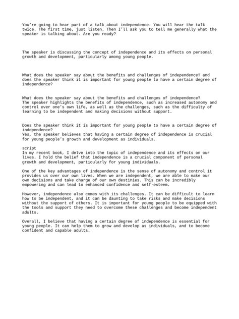 importance  independence