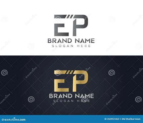 Letter E P Typography Vector Logo Design Stock Vector Illustration Of