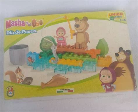 Masha Y El Oso Set Armable Dia De Pesca 29 Bloques Construcc 559 En