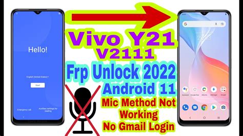 Vivo Y21 V2111 Mic Method Not Working Frp Bypass Without Pc 2022