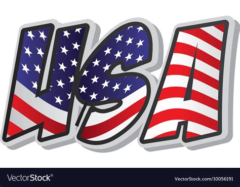 United States Of America Word Royalty Free Vector Image