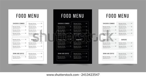 Food Menu Layout Three Colors Food Stock Vector (Royalty Free) 2413423547 | Shutterstock