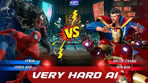 Venom And Spiderman Vs Doctor Strange And Iron Man Very Hard Ai Marvel Vs Capcom Infinite Youtube