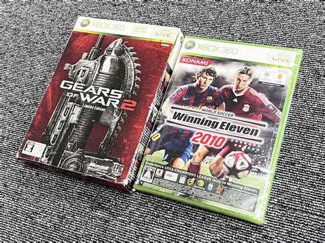 【やや傷や汚れあり】xbox 360 ソフト 2本 Winning Eleven 2010 ＆ Gears Of War 2 ウイニング