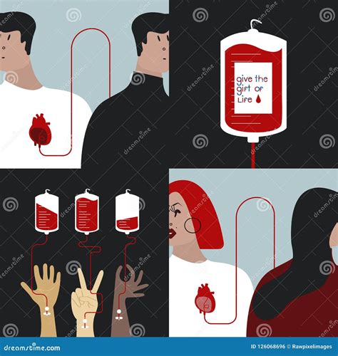 Blood Donation Concept Vector Illustration Stock Vector Illustration