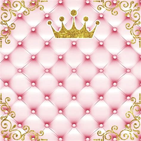 Birthday Party Pink Gold Crown Newborn Baby Shower Customized Poster