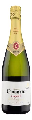 Vino espumoso blanco semiseco clásico español Brut 750 ml Codorníu