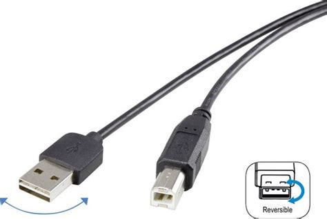 Renkforce USB Kabel USB 2 0 USB A Stekker USB B Stekker 1 80 M Zwart