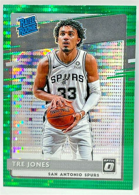 Tre Jones RC GREEN PULSAR SP 2020 21 Panini Donruss Optic 188