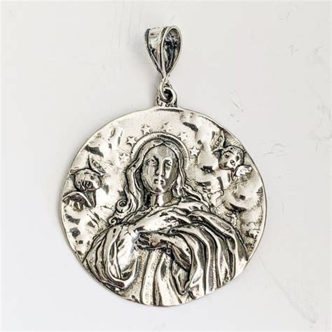 Mary Magdalene Carried By Angels 39mm Sterling Silver Etsy