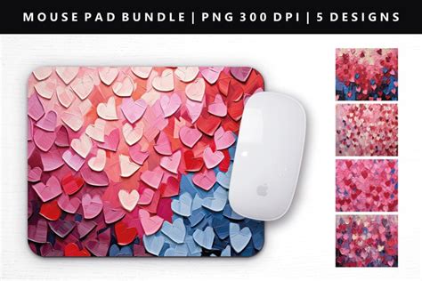 Heart Mouse Pad Design | Mouse Pad Sublimation PNG (3279621)