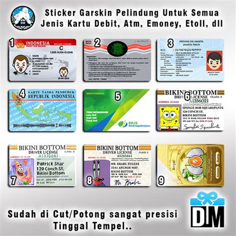 Jual Sticker Pelindung Gar Skin Kartu Sim Ktp Bpjs Atm E Money Card