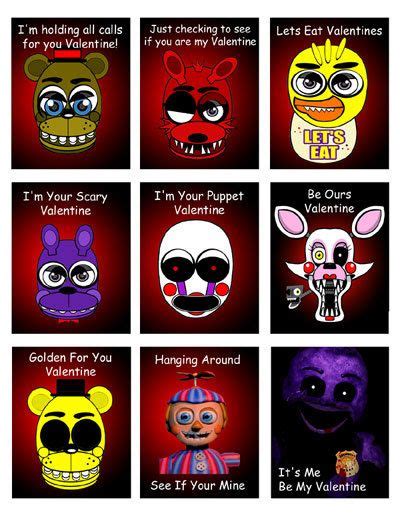 Valentine S Day FNAF Cards High Quality 8 5 X11 Size 2 Styles 9