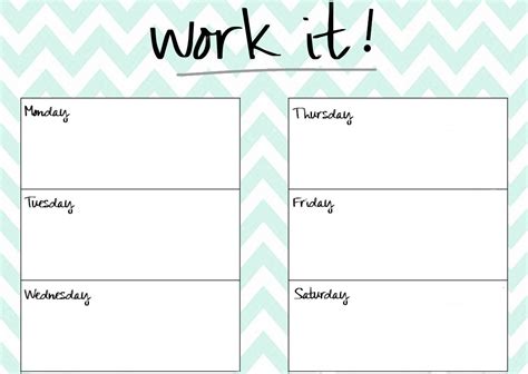 Blank Workout Calendar Template