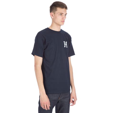 Huf Classic H Worldwide T Shirt Navy Consortium