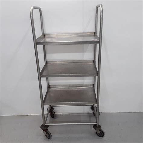 Global International Stainless Steel Three Tier Service Trolley For