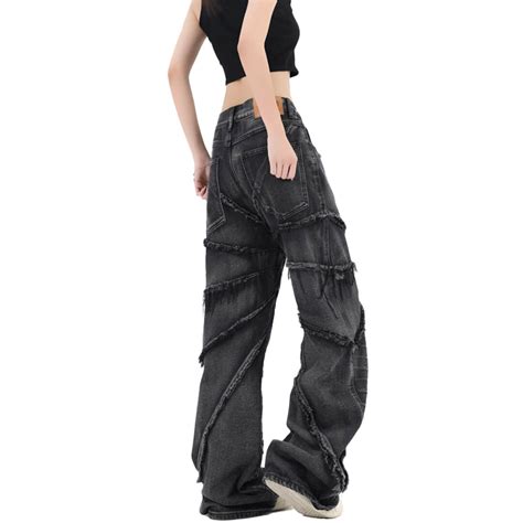 Spider Web Seams Wide Leg Opiumcore Jeans Unisex Altcore