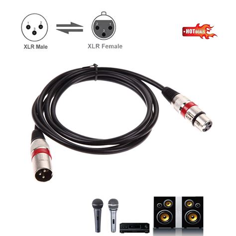 3pin สายไมโครโฟน สายสัญญาณ Xlr ยาว 1m สำหรับต่อมิกเซอร์เครื่องขยาย