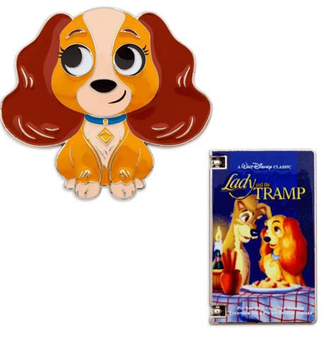 Disney Lady And The Tramp Vhs Pin Set Limited Release New