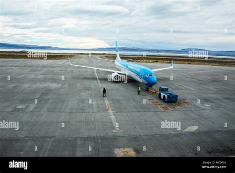 Aerolineas commercial jet, El Calafate Airport, FTE, El Calafate ...