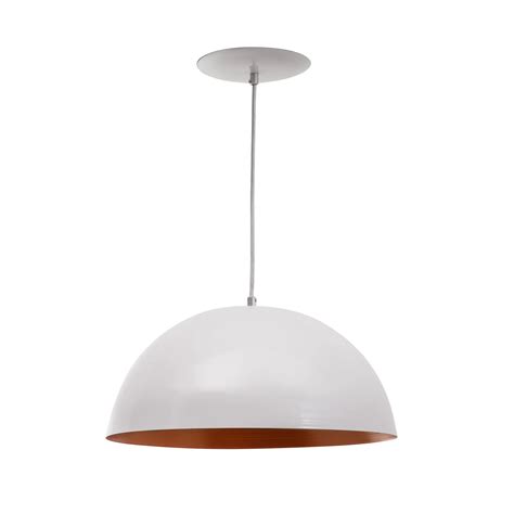 Lustre Pendente Meia Lua 40 Cm Branco Cobre MadeiraMadeira