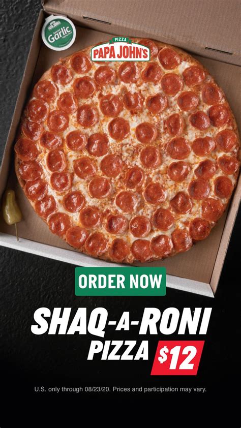 The Shaq-a-Roni for $12 in 2024 | Papa pizza, Papa johns pizza, Pizza