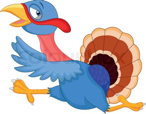 Cartoon Turkey Running Stock Vector Colourbox