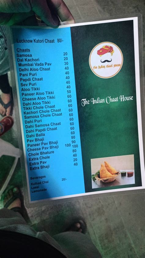 Menu At The Indian Chaat House Bengaluru 9th Cross