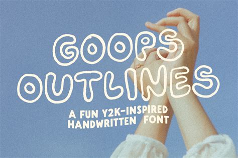 Goops Outlines Y2k Inspired Handwritten Font Design Cuts