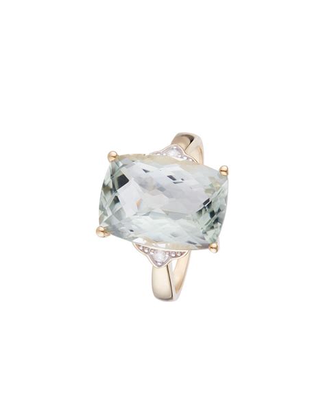 Bague Or Jaune 375 1000 Green Hill Diamant 0 03 2 Améthyste verte 6